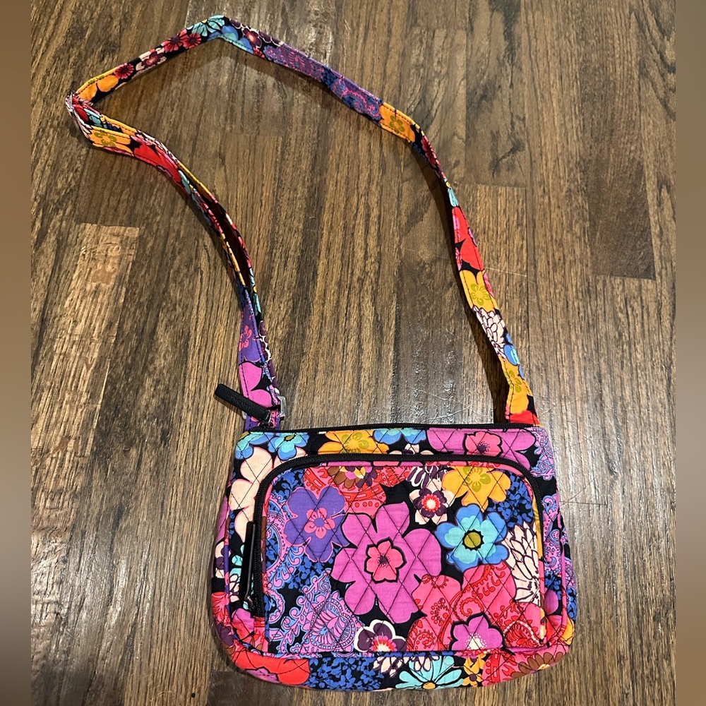 Purple and pink Vera Bradley small purse, (pink and purple base color)